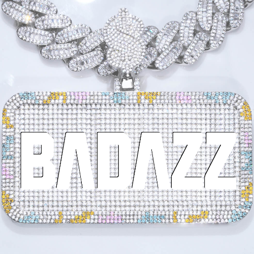 CUSTOM LETTER NECKLACE 3D COLORFUL SQUARE