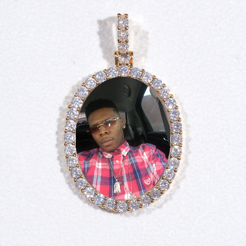 3D Oval Custom Picture Pendant