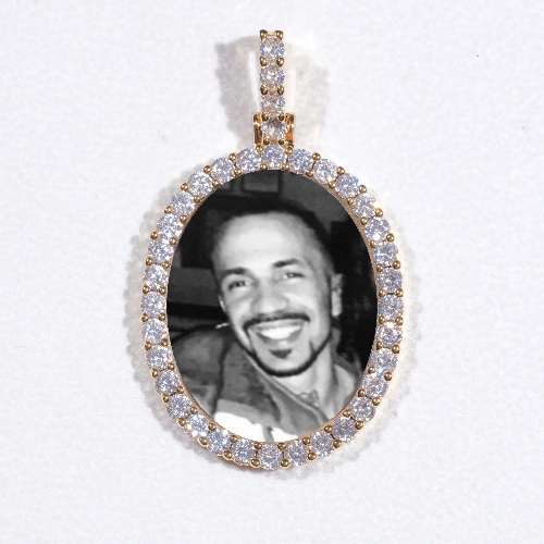3D Oval Custom Picture Pendant
