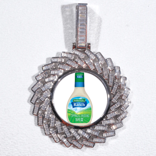 Large 3D Baguette Custom Picture Pendant