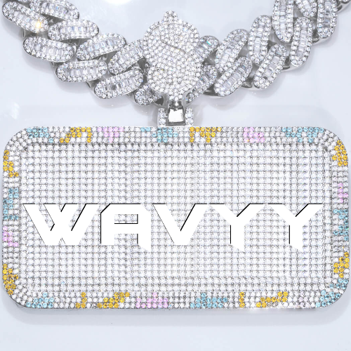 CUSTOM LETTER NECKLACE 3D COLORFUL SQUARE