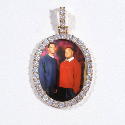 3D Oval Custom Picture Pendant