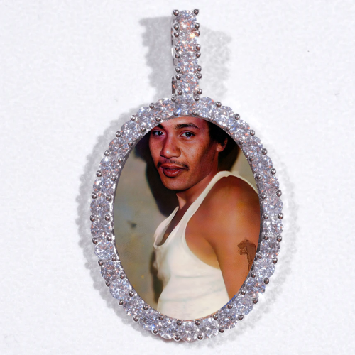 Large 3D Oval Custom Picture Pendant