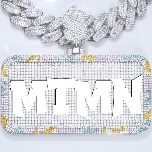 CUSTOM LETTER NECKLACE 3D COLORFUL SQUARE