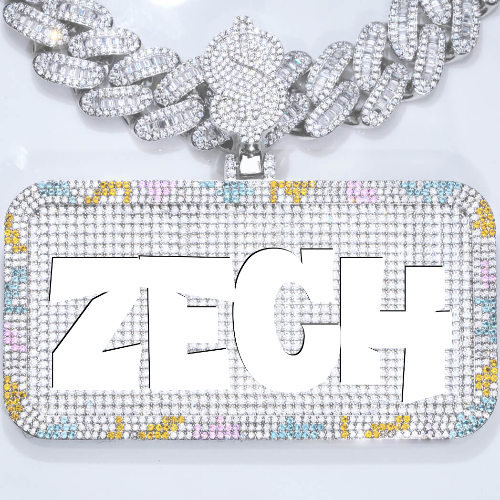 CUSTOM LETTER NECKLACE 3D COLORFUL SQUARE