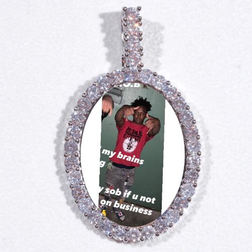 Large 3D Oval Custom Picture Pendant