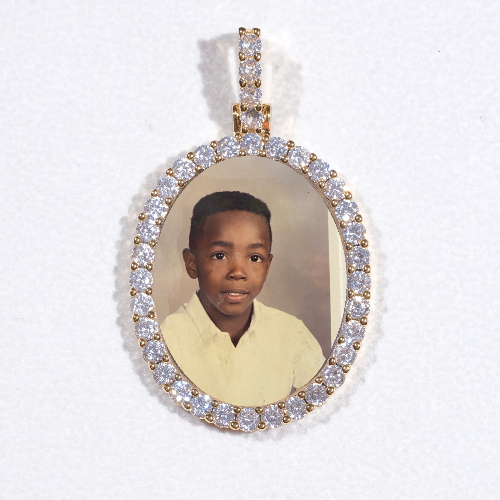 3D Oval Custom Picture Pendant