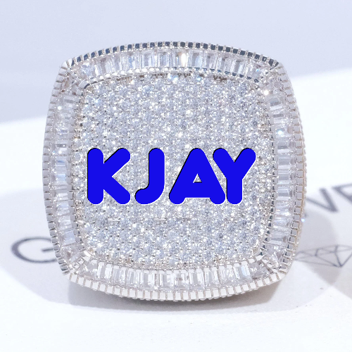 CUSTOM LETTER 3D ICED RING