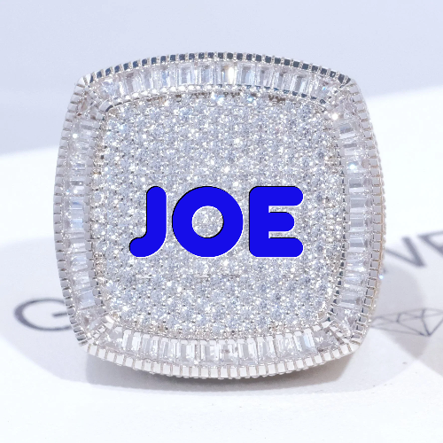CUSTOM LETTER 3D ICED RING