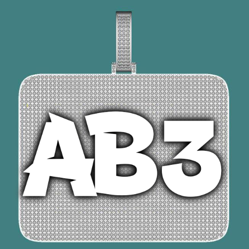 CUSTOM LETTER NECKLACE 3D BIG SQUARE