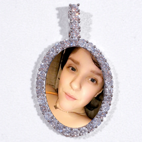 Large 3D Oval Custom Picture Pendant