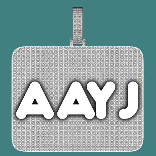 CUSTOM LETTER NECKLACE 3D BIG SQUARE