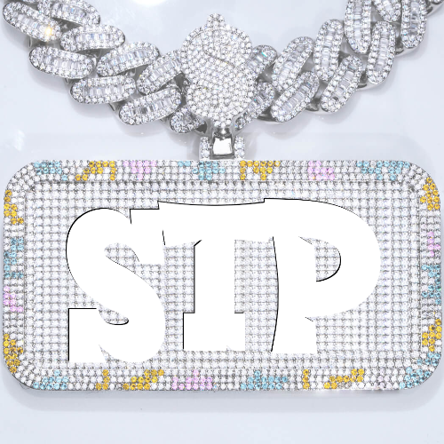 CUSTOM LETTER NECKLACE 3D COLORFUL SQUARE
