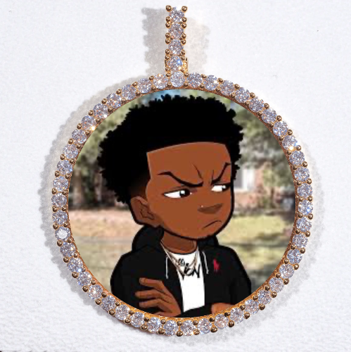 LARGE 3D CIRCLE CUSTOM PICTURE PENDANT