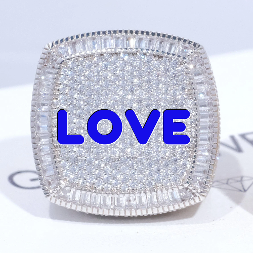 CUSTOM LETTER 3D ICED RING