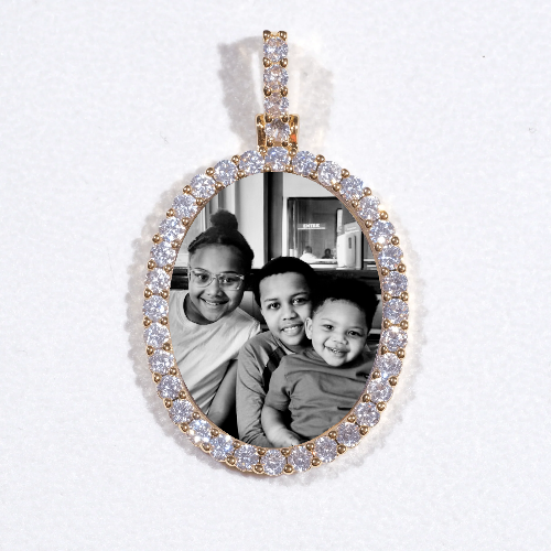 3D Oval Custom Picture Pendant