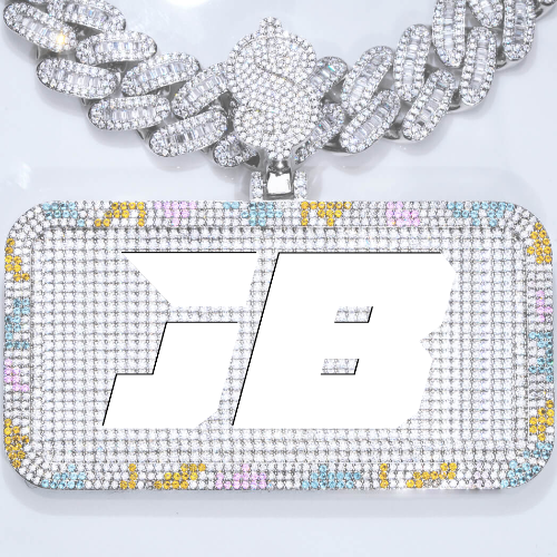 CUSTOM LETTER NECKLACE 3D COLORFUL SQUARE