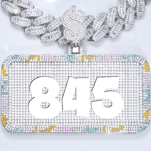 CUSTOM LETTER NECKLACE 3D COLORFUL SQUARE