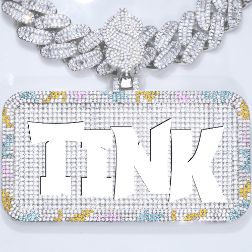 CUSTOM LETTER NECKLACE 3D COLORFUL SQUARE