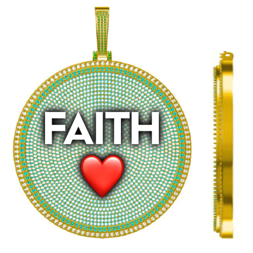 CUSTOM LETTER NECKLACE 3D BIG DISC