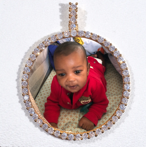 LARGE 3D CIRCLE CUSTOM PICTURE PENDANT
