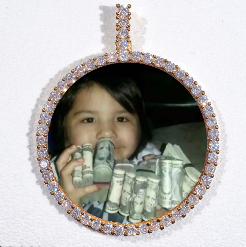 LARGE 3D CIRCLE CUSTOM PICTURE PENDANT