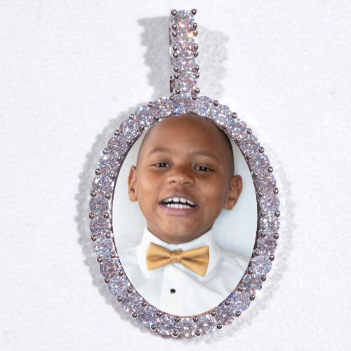 Large 3D Oval Custom Picture Pendant