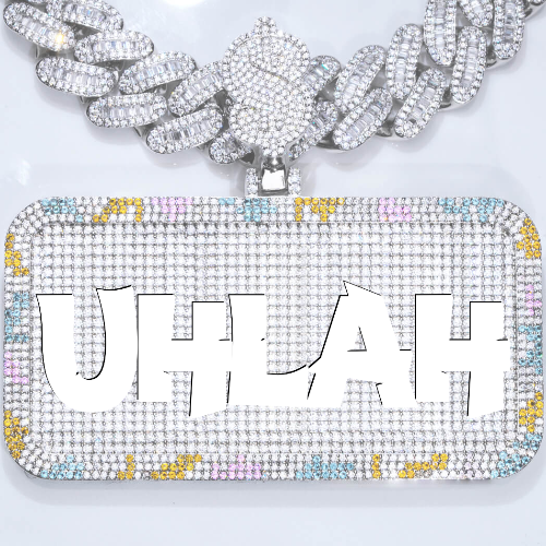 CUSTOM LETTER NECKLACE 3D COLORFUL SQUARE