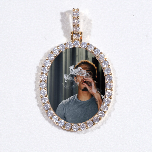 3D Oval Custom Picture Pendant
