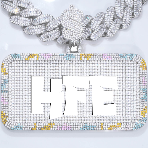 CUSTOM LETTER NECKLACE 3D COLORFUL SQUARE