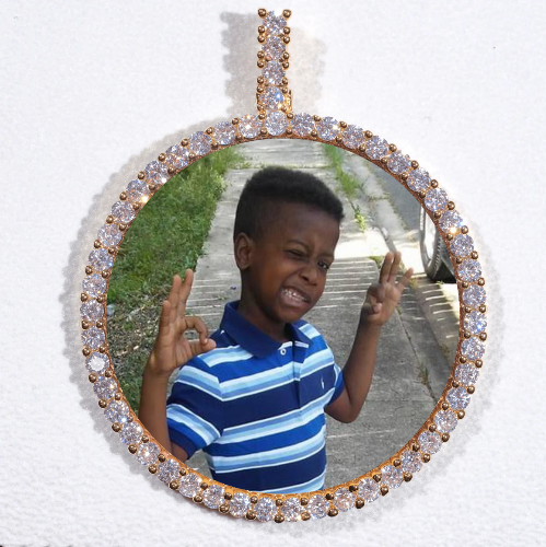 LARGE 3D CIRCLE CUSTOM PICTURE PENDANT