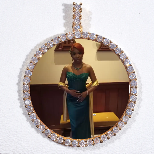 LARGE 3D CIRCLE CUSTOM PICTURE PENDANT