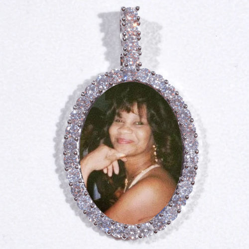 Large 3D Oval Custom Picture Pendant