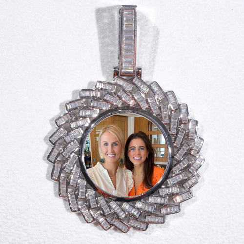 Large 3D Baguette Custom Picture Pendant