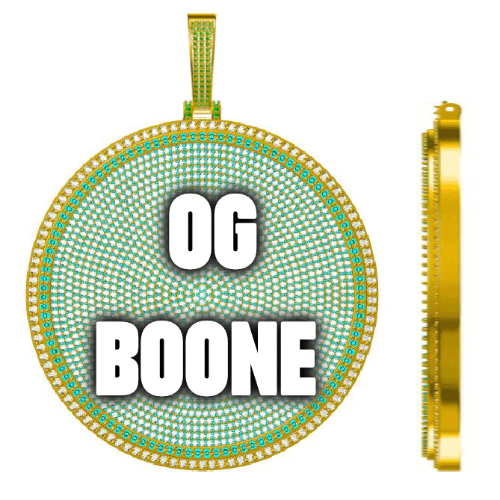 CUSTOM LETTER NECKLACE 3D BIG DISC