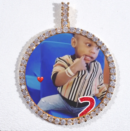 LARGE 3D CIRCLE CUSTOM PICTURE PENDANT