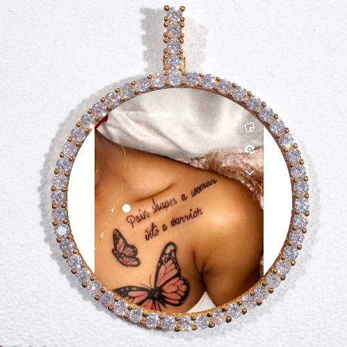 LARGE 3D CIRCLE CUSTOM PICTURE PENDANT