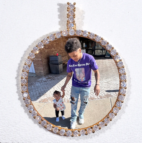LARGE 3D CIRCLE CUSTOM PICTURE PENDANT