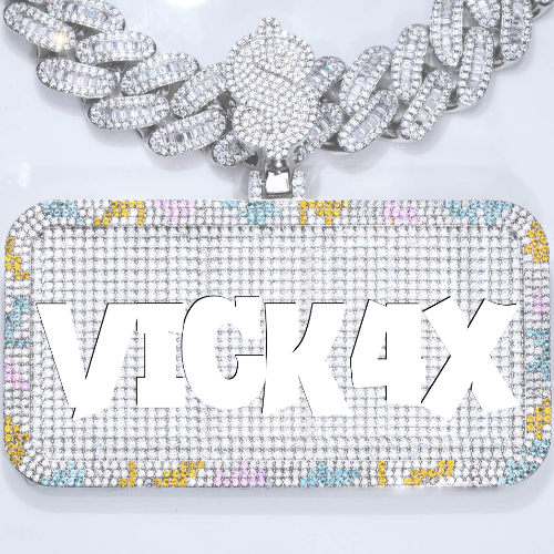 CUSTOM LETTER NECKLACE 3D COLORFUL SQUARE