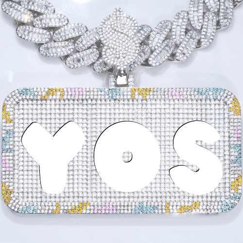 CUSTOM LETTER NECKLACE 3D COLORFUL SQUARE