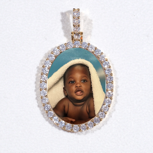 3D Oval Custom Picture Pendant