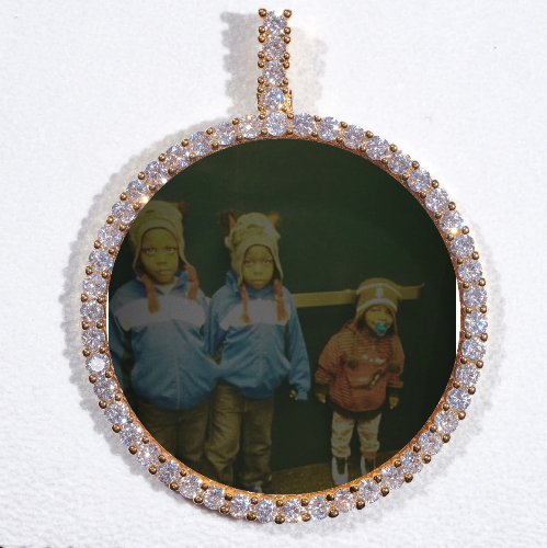 LARGE 3D CIRCLE CUSTOM PICTURE PENDANT
