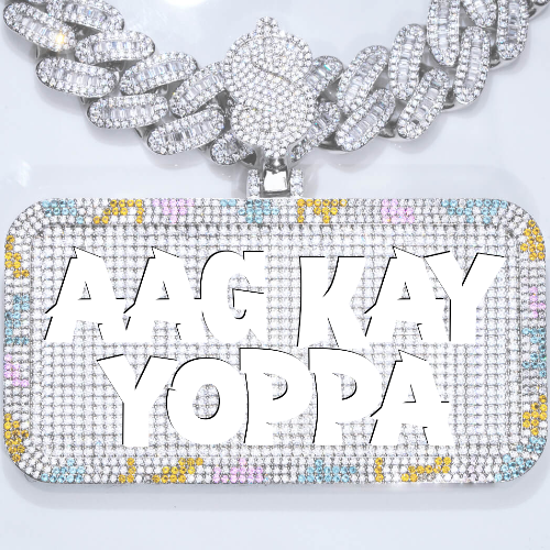 CUSTOM LETTER NECKLACE 3D COLORFUL SQUARE
