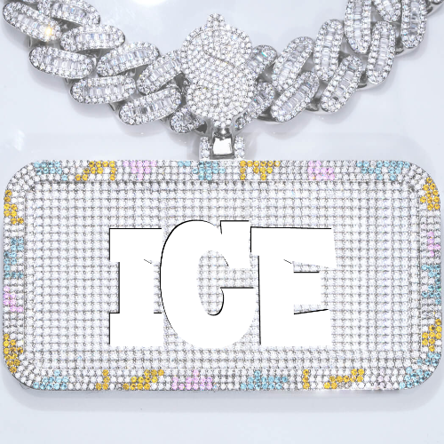 CUSTOM LETTER NECKLACE 3D COLORFUL SQUARE
