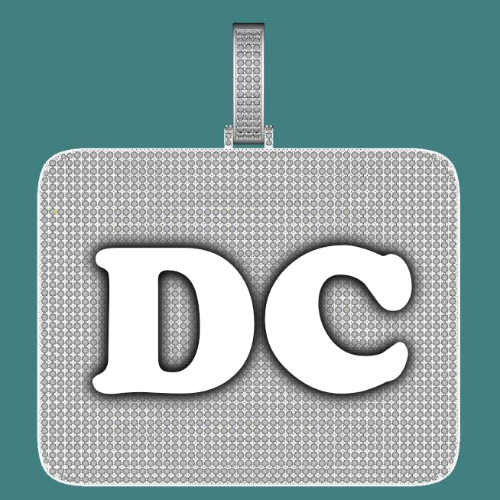 CUSTOM LETTER NECKLACE 3D BIG SQUARE