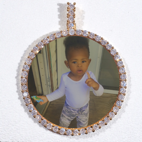 LARGE 3D CIRCLE CUSTOM PICTURE PENDANT