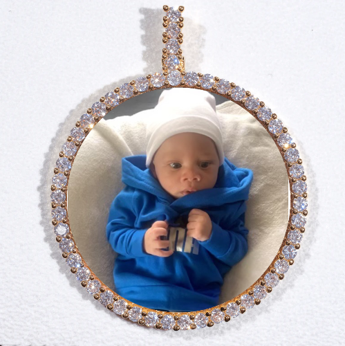 LARGE 3D CIRCLE CUSTOM PICTURE PENDANT