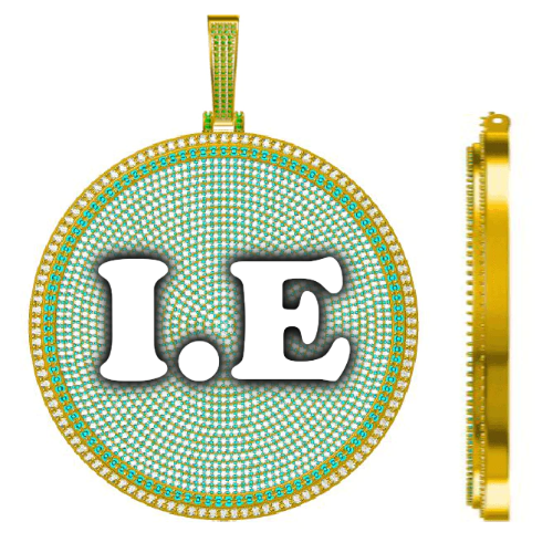 CUSTOM LETTER NECKLACE 3D BIG DISC