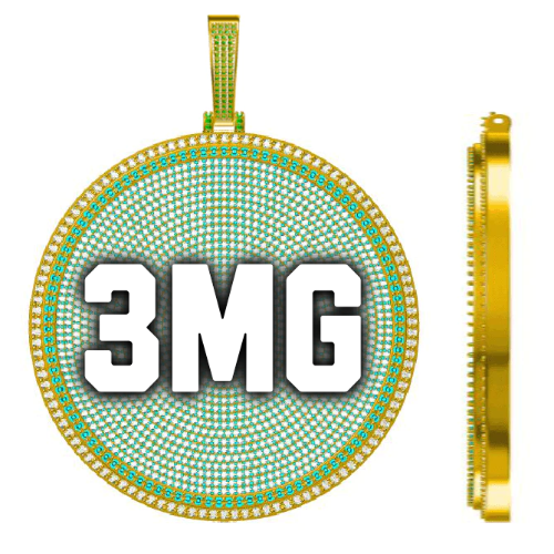 CUSTOM LETTER NECKLACE 3D BIG DISC