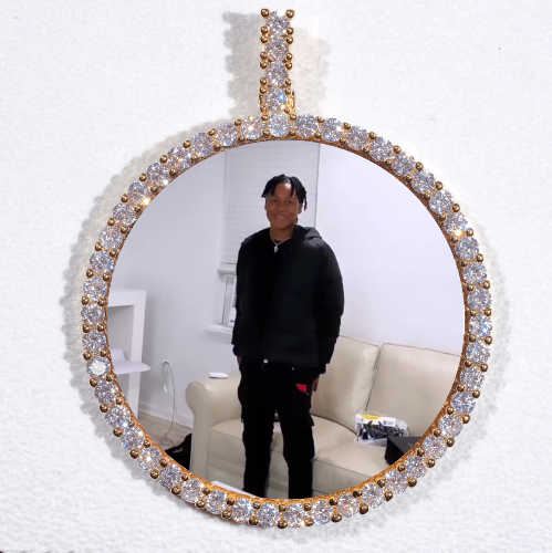 LARGE 3D CIRCLE CUSTOM PICTURE PENDANT